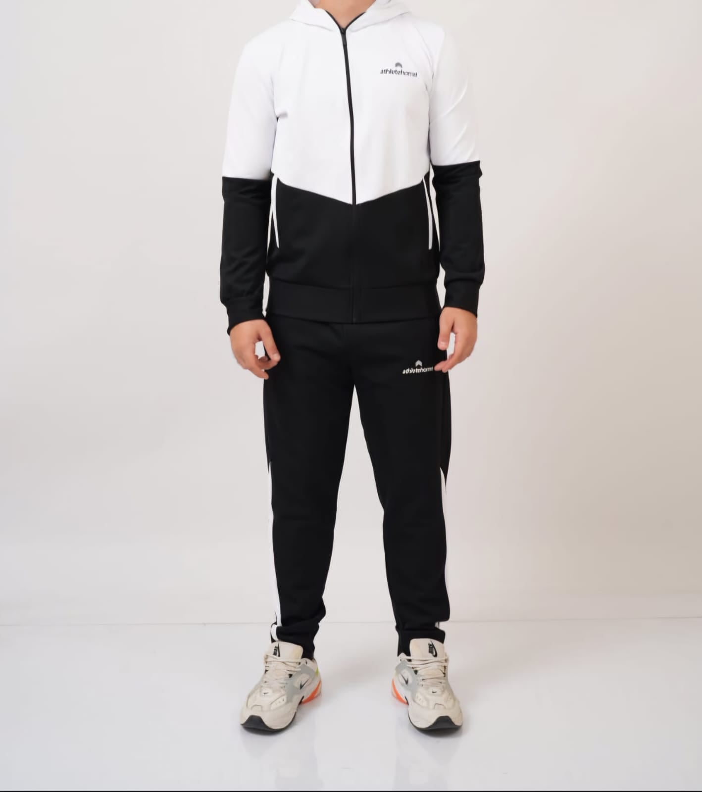 Athlete Home "Apex" Performance Tracksuit | Men's Full-Zip Hooded Jacket and Pants Set for Gym, Training & Running | Technical Stretch Fabric