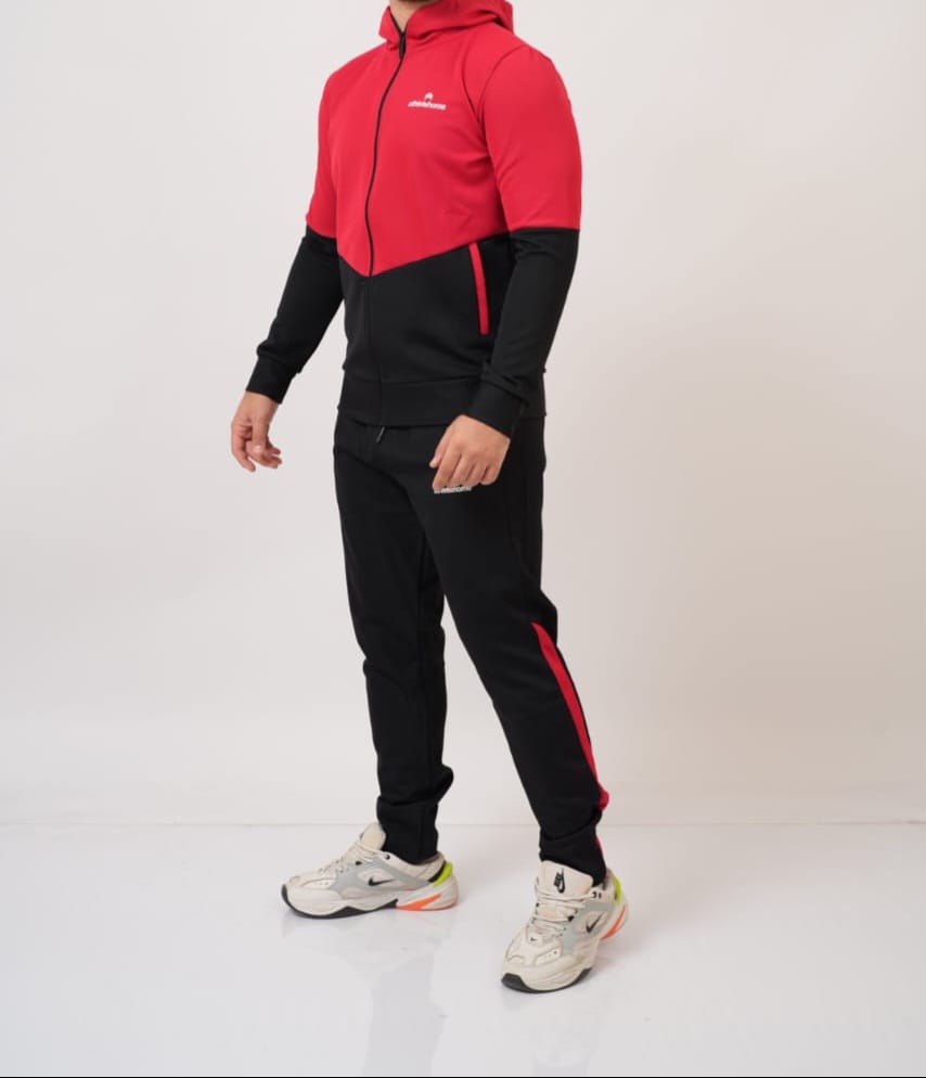 Athlete Home "Apex" Performance Tracksuit | Men's Full-Zip Hooded Jacket and Pants Set for Gym, Training & Running | Technical Stretch Fabric
