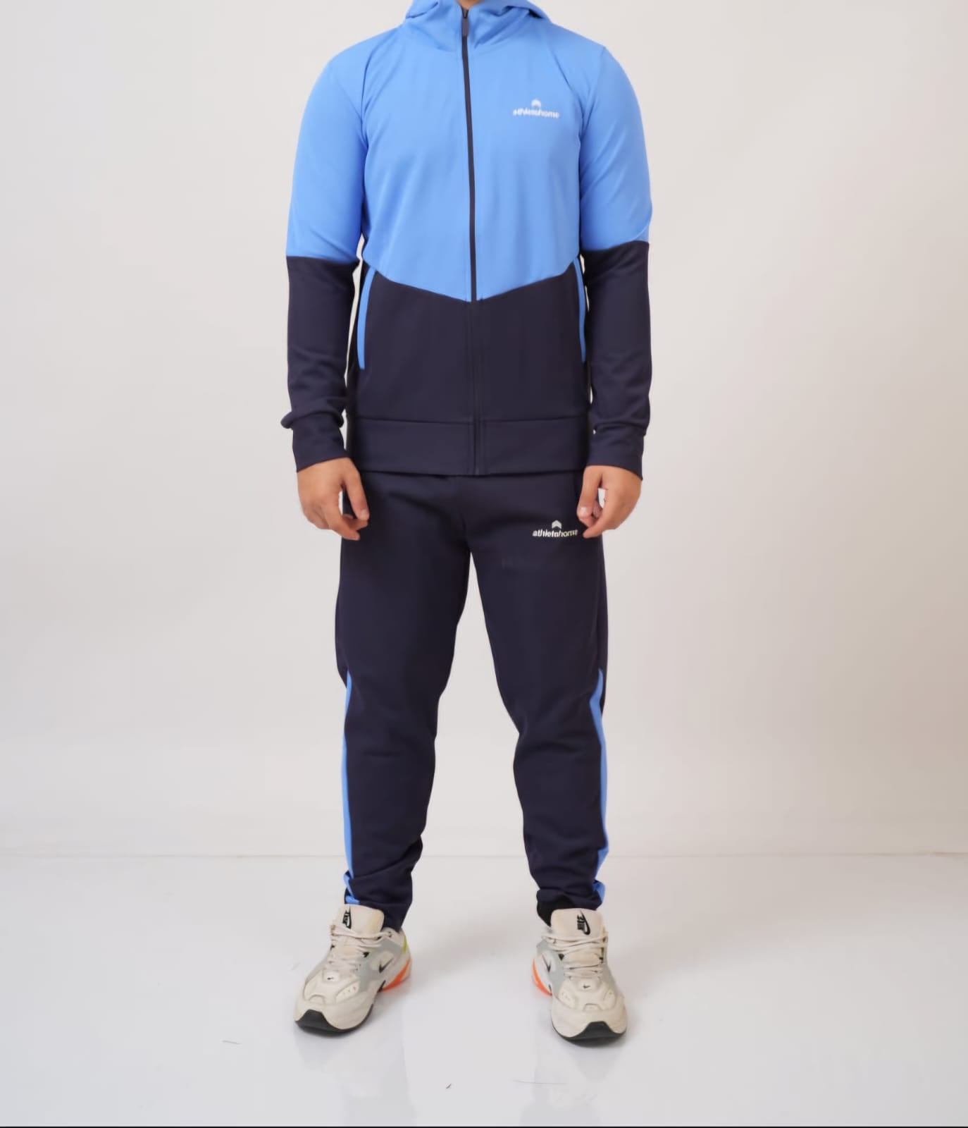 Athlete Home "Apex" Performance Tracksuit | Men's Full-Zip Hooded Jacket and Pants Set for Gym, Training & Running | Technical Stretch Fabric
