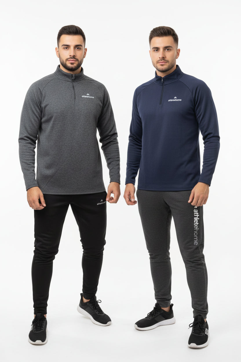 Athlete Home 'Momentum' Performance Quarter-Zip | Men's Long-Sleeve Running & Training Top | Moisture-Wicking Thermal Athletic Pullover