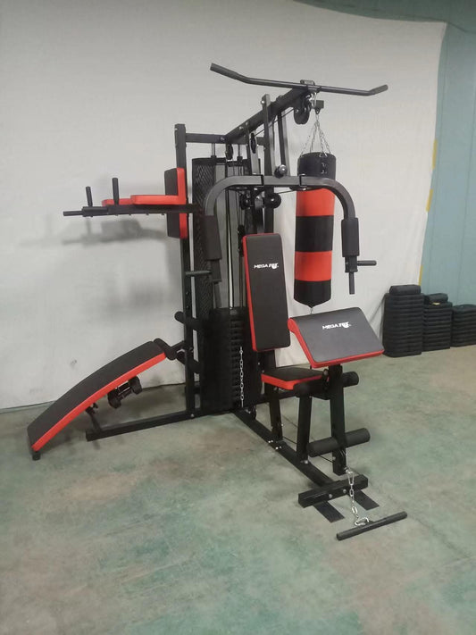 Mega Fox  Plates Home Gym Multi-Station with Punching Bag - All-in-One Home Gym Equipment for Strength Training, Weightlifting, Boxing, and Full Body Workouts - Perfect for Chest Press, Lat Pulldowns, Leg Extensions, and More in Egypt