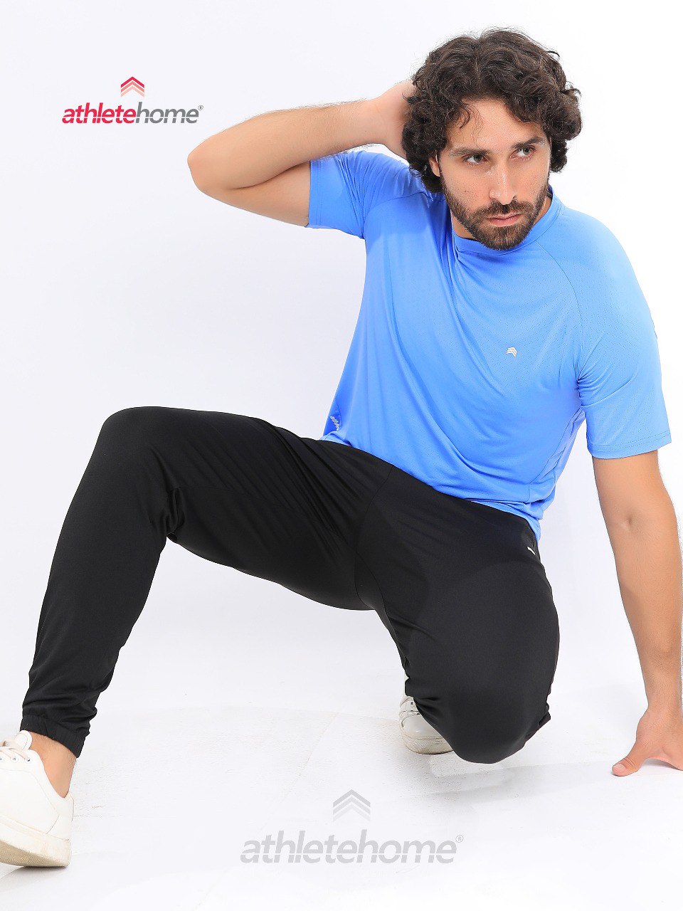 Athlete Home 'Aero-Flow' Men's Performance Set | Ultra-Breathable Perforated T-Shirt & Tapered Joggers for Gym, Training & Athleisure in Egypt