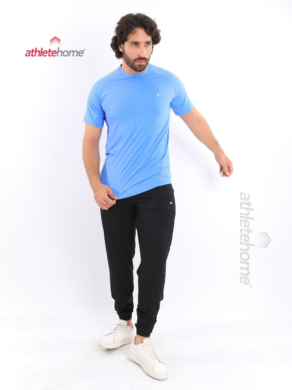 Athlete Home 'Aero-Flow' Men's Performance Set | Ultra-Breathable Perforated T-Shirt & Tapered Joggers for Gym, Training & Athleisure in Egypt