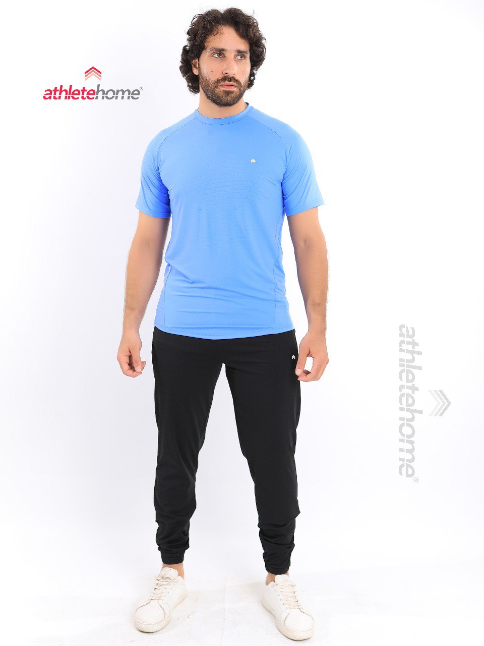 Athlete Home 'Aero-Flow' Men's Performance Set | Ultra-Breathable Perforated T-Shirt & Tapered Joggers for Gym, Training & Athleisure in Egypt