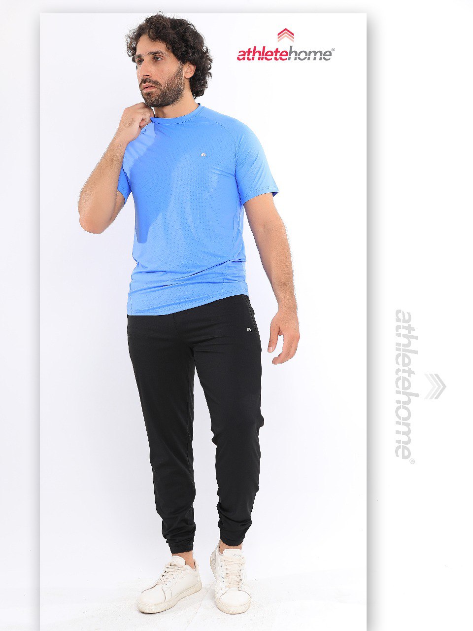 Athlete Home 'Aero-Flow' Men's Performance Set | Ultra-Breathable Perforated T-Shirt & Tapered Joggers for Gym, Training & Athleisure in Egypt