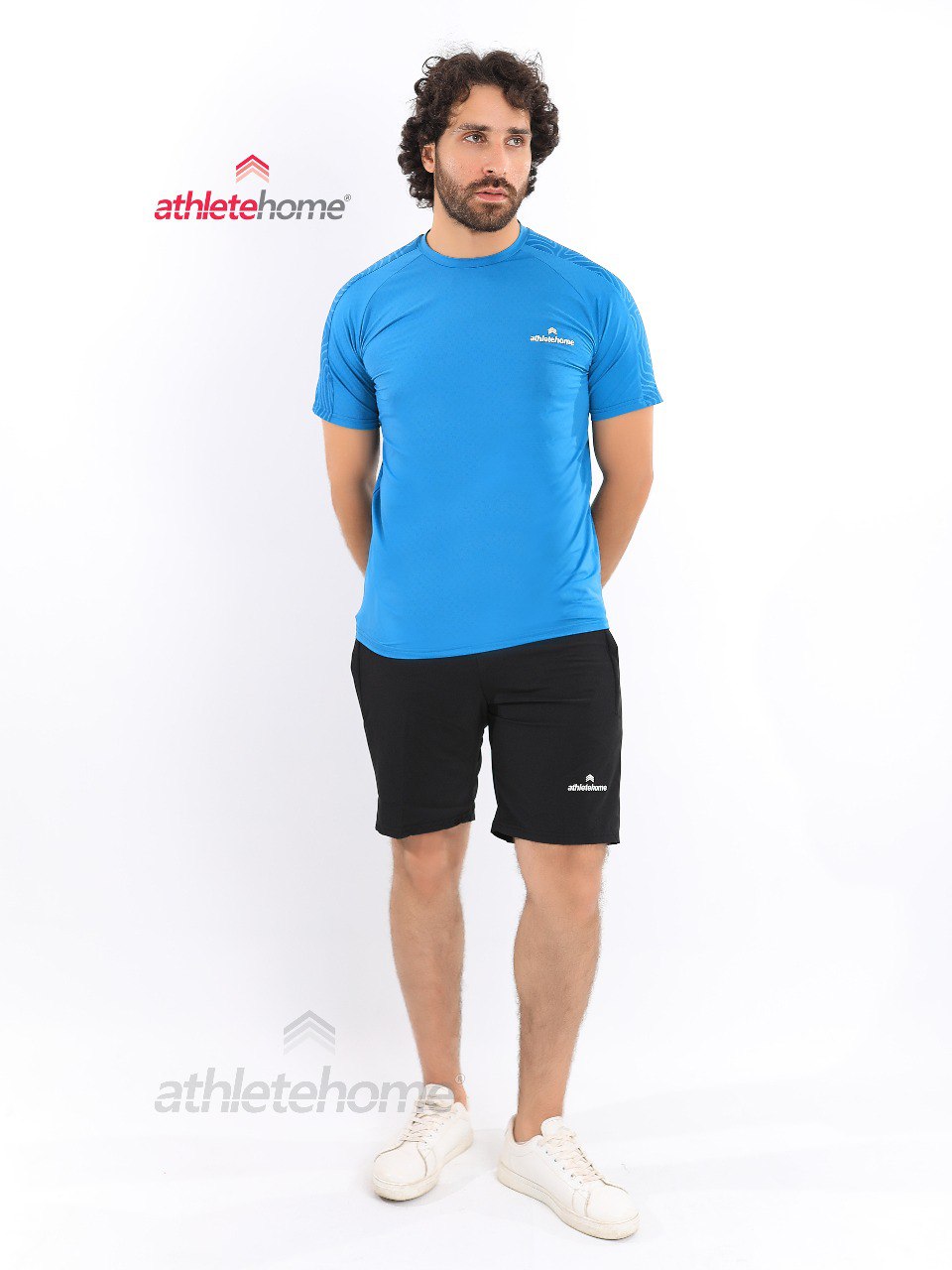 طقم 'ابيكس' للأداء الرياضي للرجال من Athlete Home | تيشيرت طارد للعرق بطبعة تضاريس وشورت رياضي | للجيم والجري والتدريب في مصر