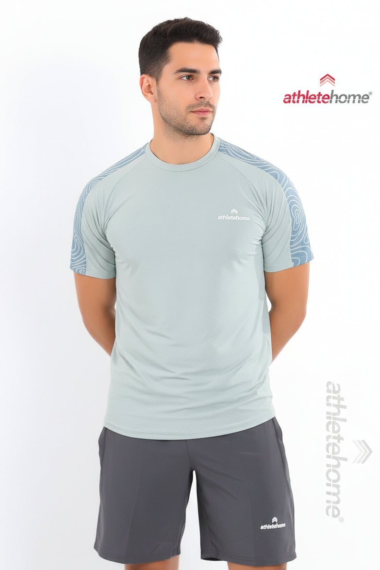 Athlete Home 'Apex' Men's Performance Set | Moisture-Wicking T-Shirt with Topographic Print & Athletic Shorts | For Gym, Running & Training in Egypt