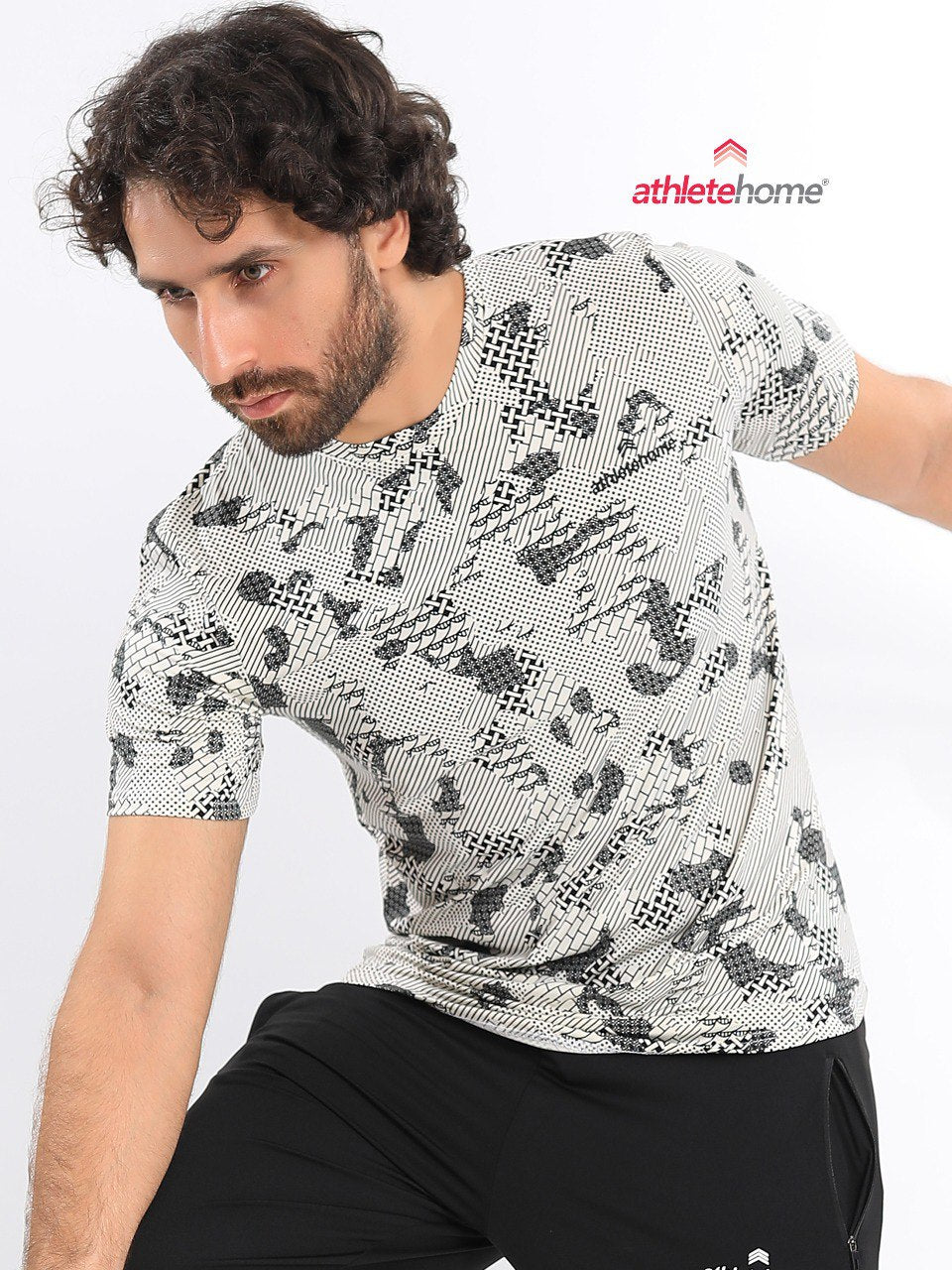 Athlete Home 'Disruptor' Men's Performance T-Shirt | Digital Camo Print Gym & Training Top | Breathable & Lightweight in Egypt