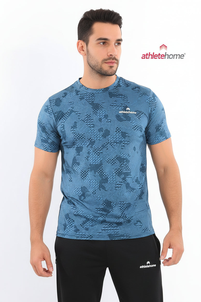 Athlete Home 'Disruptor' Men's Performance T-Shirt | Digital Camo Print Gym & Training Top | Breathable & Lightweight in Egypt