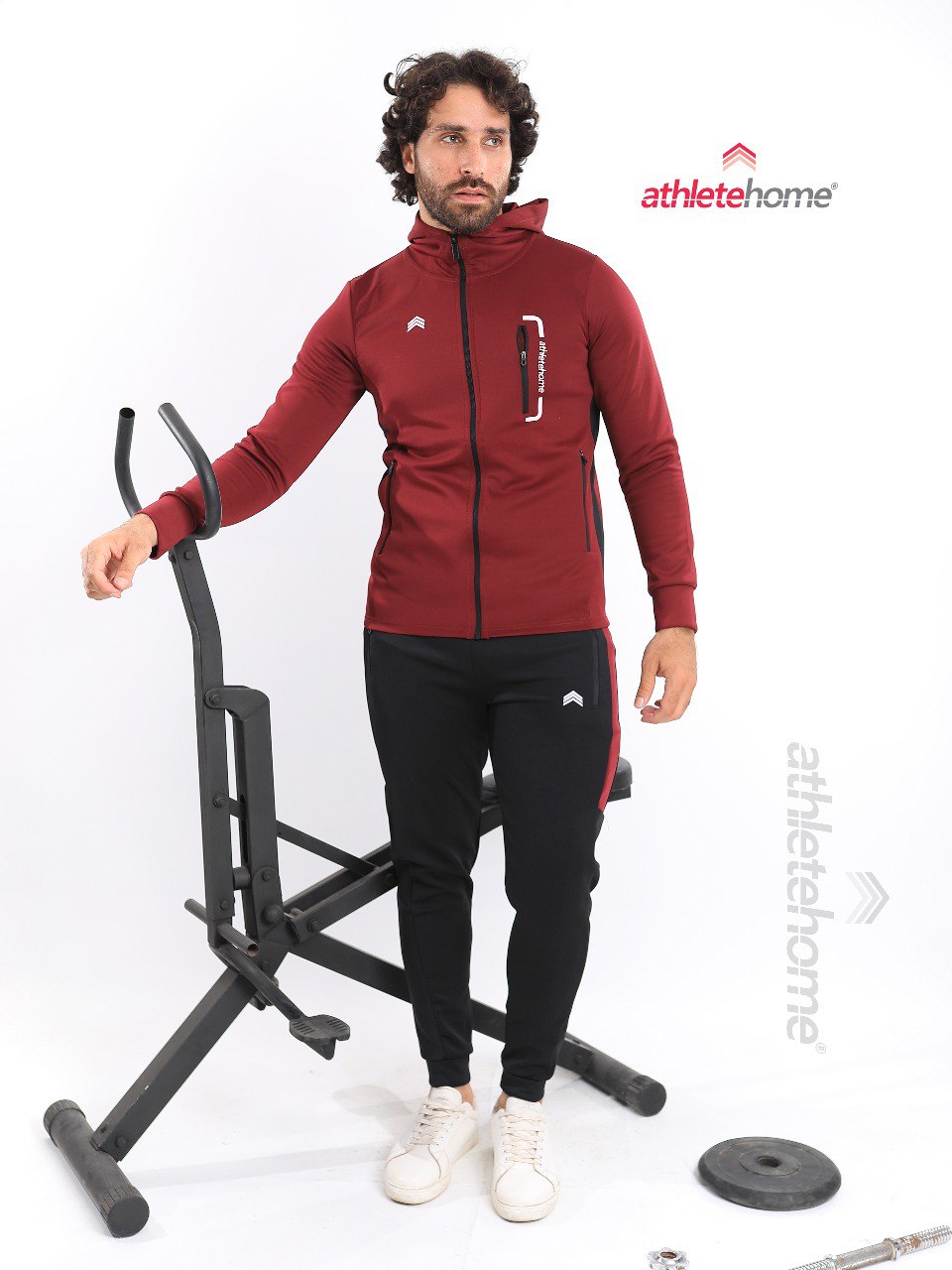 Athlete Home Men's Volt Performance Tracksuit | Hooded Full-Zip Jacket & Tapered Joggers for Gym, Running, and Athletic Style