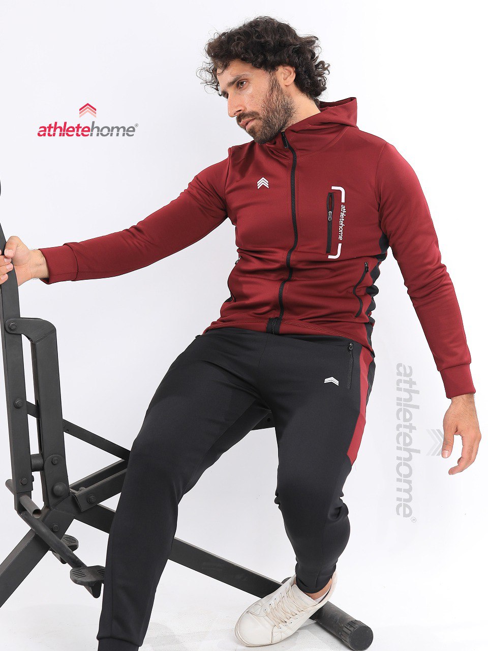 Athlete Home Men's Volt Performance Tracksuit | Hooded Full-Zip Jacket & Tapered Joggers for Gym, Running, and Athletic Style