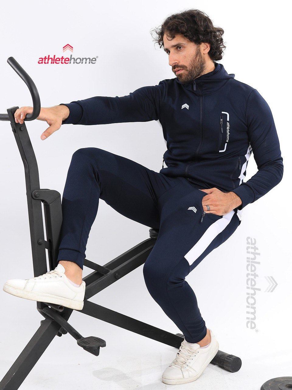 Athlete Home Men's Volt Performance Tracksuit | Hooded Full-Zip Jacket & Tapered Joggers for Gym, Running, and Athletic Style