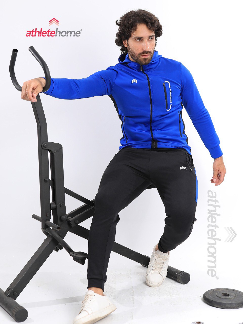 Athlete Home Men's Volt Performance Tracksuit | Hooded Full-Zip Jacket & Tapered Joggers for Gym, Running, and Athletic Style