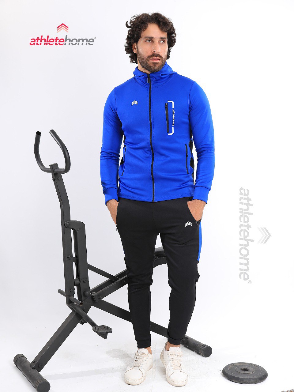 Athlete Home Men's Volt Performance Tracksuit | Hooded Full-Zip Jacket & Tapered Joggers for Gym, Running, and Athletic Style