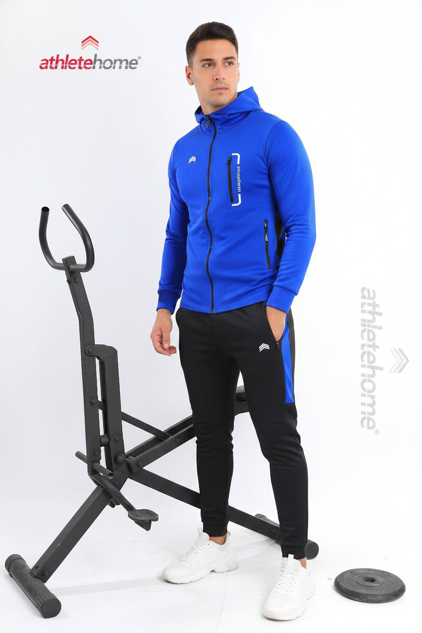 Athlete Home Men's Volt Performance Tracksuit | Hooded Full-Zip Jacket & Tapered Joggers for Gym, Running, and Athletic Style