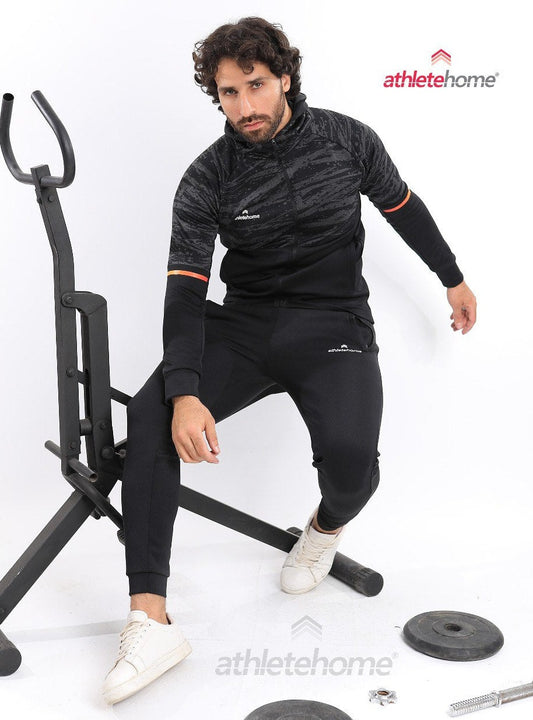 ترنج تدريب رجالي للأداء العالي من Athlete Home | جاكيت بسوستة كاملة وبنطلون رياضي للجيم والإحماء وأسلوب الحياة النشط