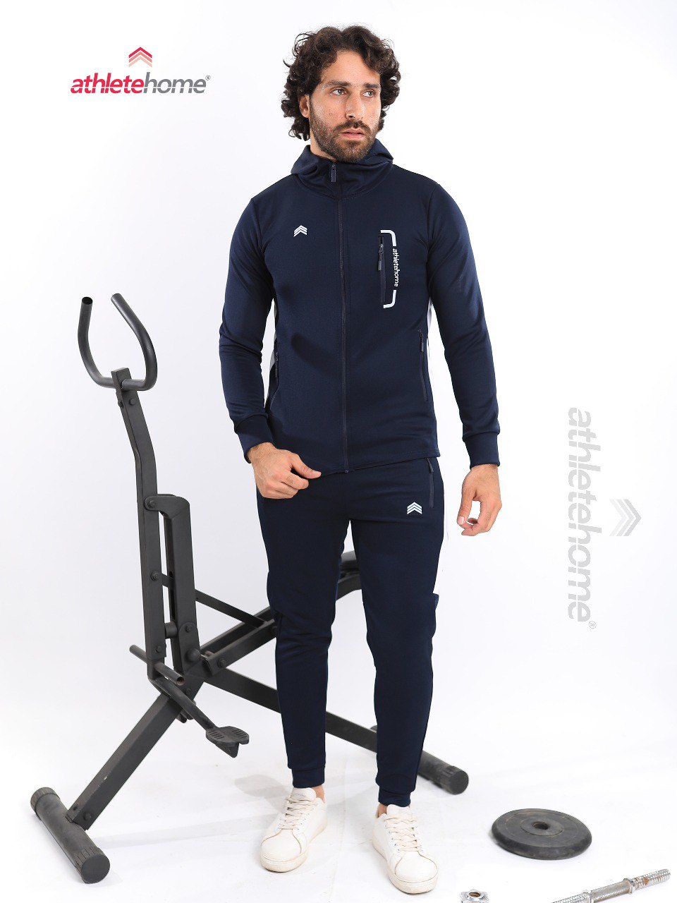 Athlete Home Men's Volt Performance Tracksuit | Hooded Full-Zip Jacket & Tapered Joggers for Gym, Running, and Athletic Style