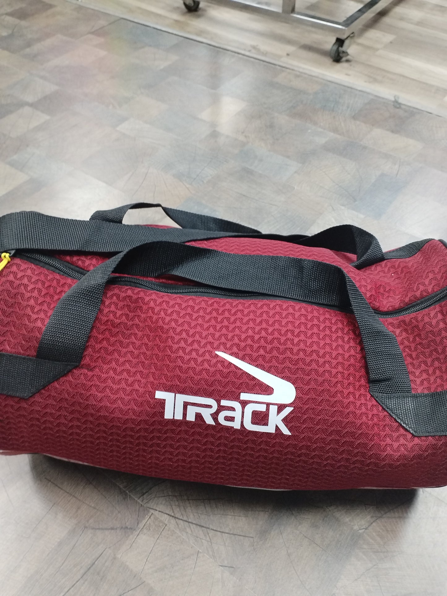 Athlete Home Track Heavy-Duty Sports Duffel Bag – Durable Barrel Gym Bag with Reinforced Straps and Water-Resistant Textured Fabric for Training & Travel