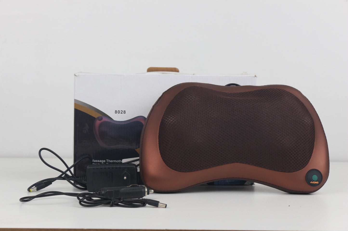 Thera-Knead Portable Shiatsu Massager | Heated Deep-Kneading Pillow with Car & Home Adapters for Neck, Back, and Muscle Pain Relief