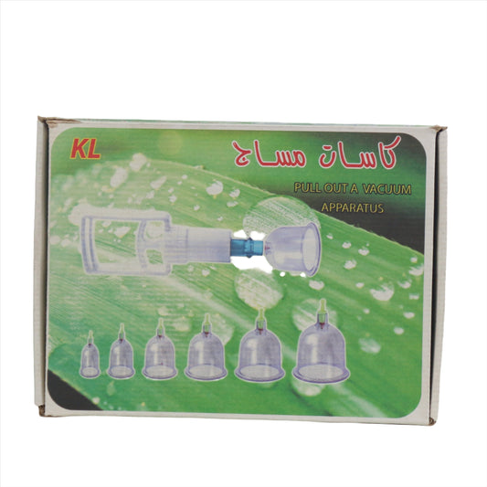 مجموعة كاسات الهواء (الحجامة) الاحترافية من أثليت هوم | طقم تدليك بالشفط كامل بـ 6 كاسات مع مضخة للاستشفاء العضلي وتخفيف الألم وتحرير اللفافة العضلية