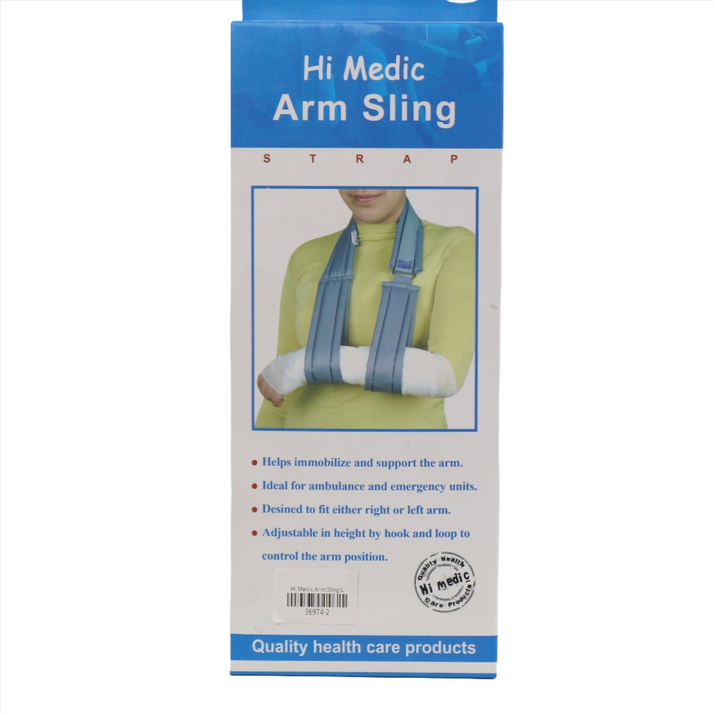 Hi Medic Adjustable Arm Sling | Shoulder Immobilizer for Injury Recovery | Padded Support Strap for Broken Arm, Dislocated Shoulder & Rotator Cuff Pain Relief