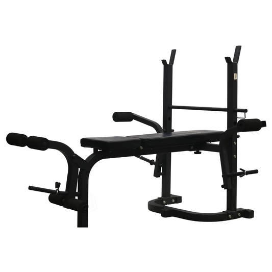 The Power Forge All-in-One Workout Bench | Heavy-Duty Bench Press with Integrated Rack, Leg Extension & Preacher Curl for Full-Body Home Gym Strength Training