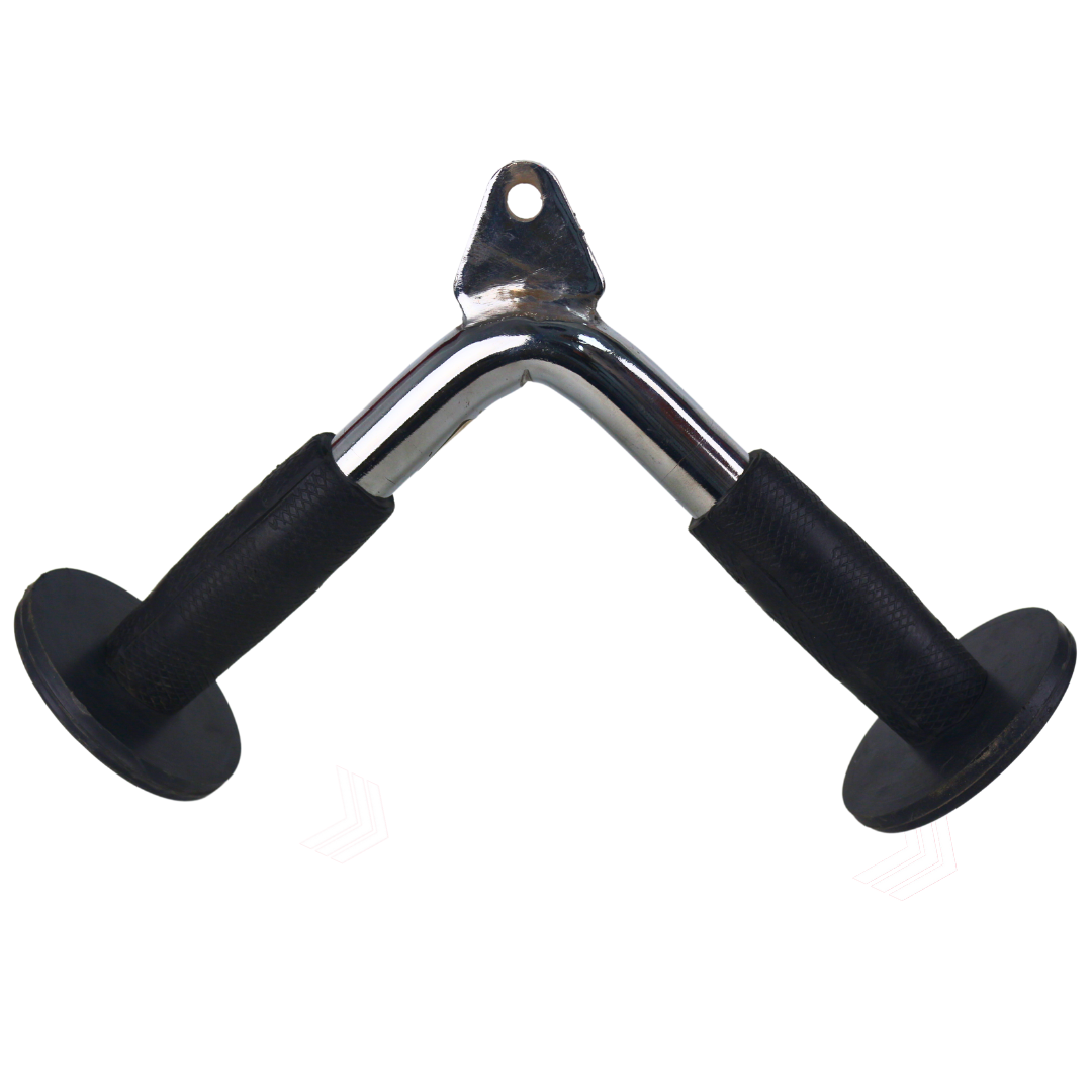 Athlete Home Pro V-Bar Cable Attachment - Heavy-Duty Steel Triangle Handle for Seated Rows, Triceps Pushdowns & Back Workouts - Ergonomic Rubber Grips