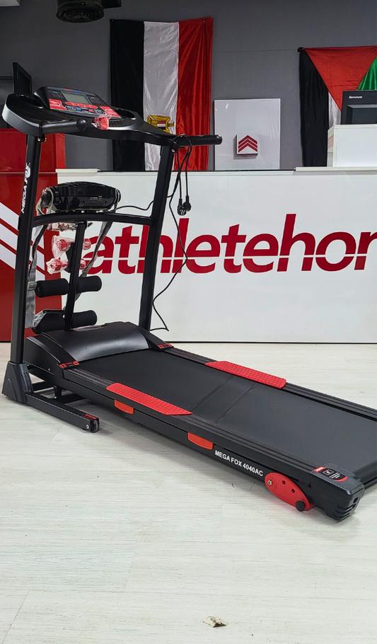 MEGA FOX 4040AC 135 Kg Max Motorized Treadmill  | Heavy-Duty AC Motor | Incline Treadmill for Home & Gym Use | Fitness Cardio Training, Weight Loss, and Endurance | Athlete Home