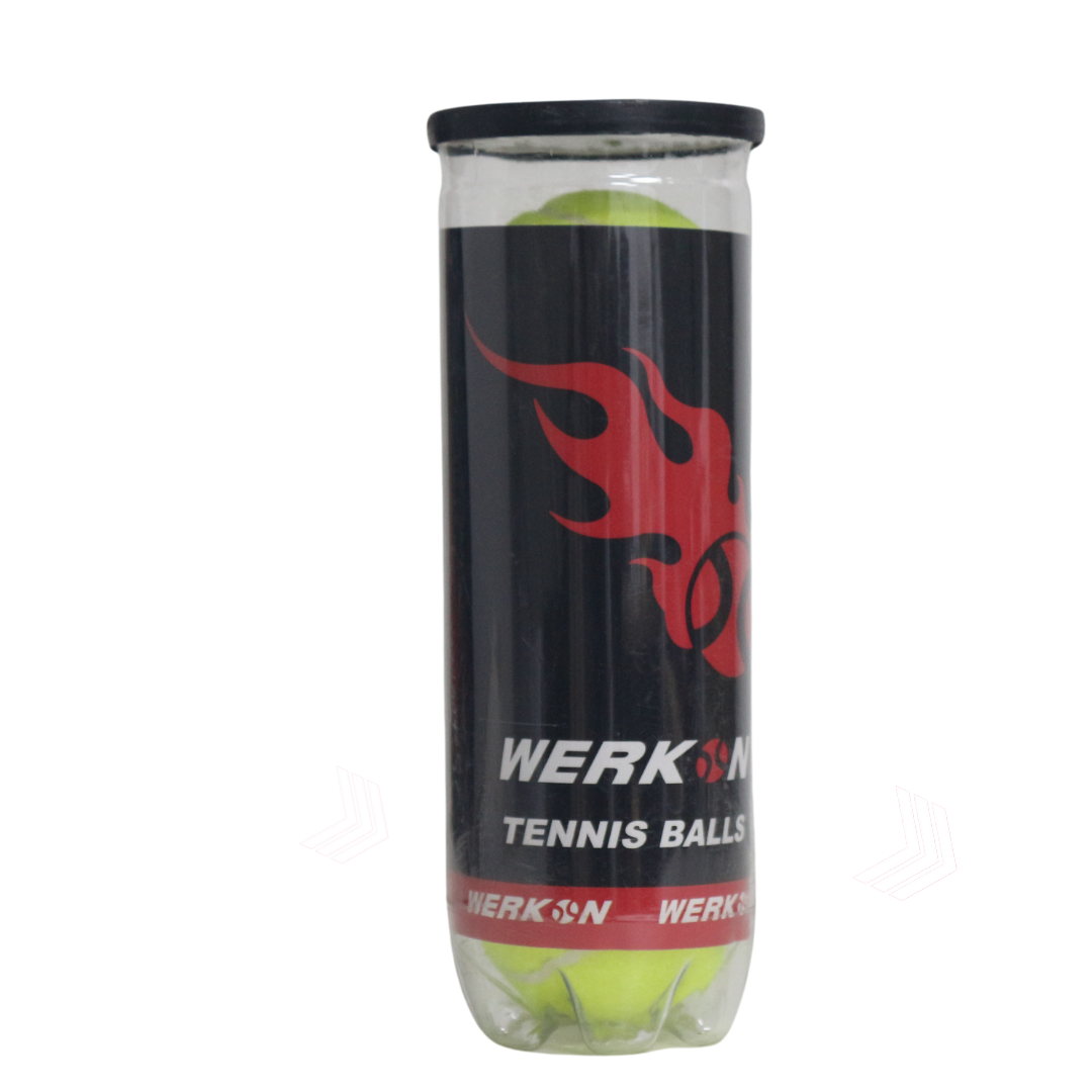 Werkon Flame Pro Pressurized Tennis Balls (3-Ball Can) | High-Durability, All-Court Performance Balls for Competition, Training, and Recreational Play