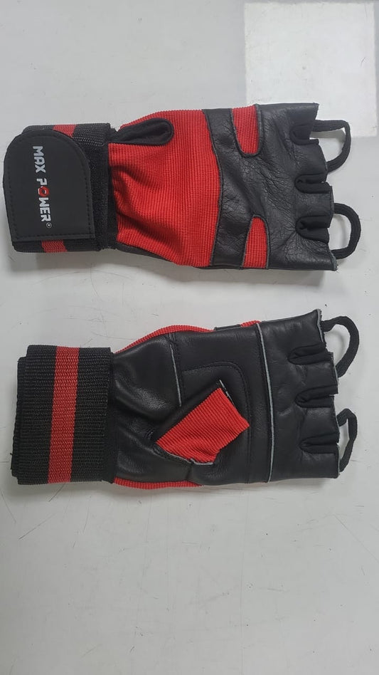 قفازات رفع الأثقال الاحترافية "Inferno" من MAX POWER مع دعم معصم فائق - جوانتي جيم براحة يد من الجلد الطبيعي لكمال الأجسام والكروس فيت وأقصى أداء