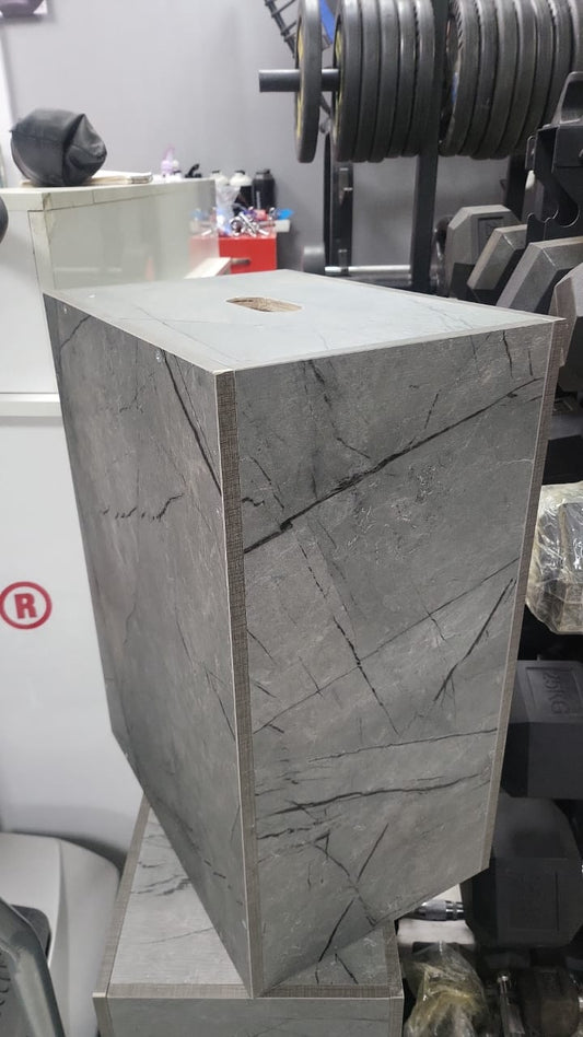 Athlete Home 'Ascend' Pro Plyo Box: 3-in-1 Wooden Jump Box with Slate Finish for Explosive Power, HIIT, and Full Body Workouts