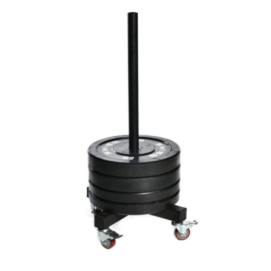 حامل الطارات المتحرك الاحترافي من أثليت هوم | منظم أوزان رأسي شديد التحمل مع عجلات قفل للجيم المنزلي والتجاري