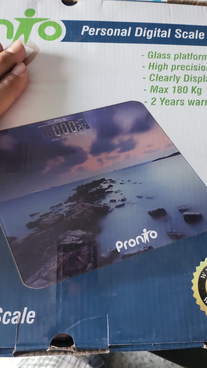 Pronto Personal Digital Scale – High Precision Glass Platform Body Weight Scale, Capacity, Clear Display & 2-Year Warranty – Fitness & Health Tracker for Home Use in Egypt