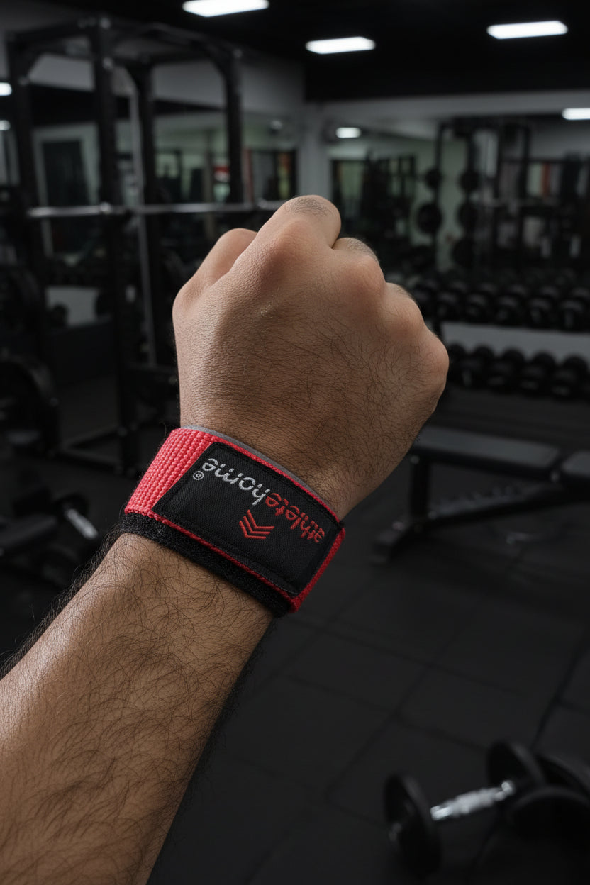 Athlete Home Premium Lifting Straps with Wrist Support | Heavy Duty Deadlift & Pull Training Straps for Gym | Grip Strength Enhancer, Injury Prevention, Comfort Padding