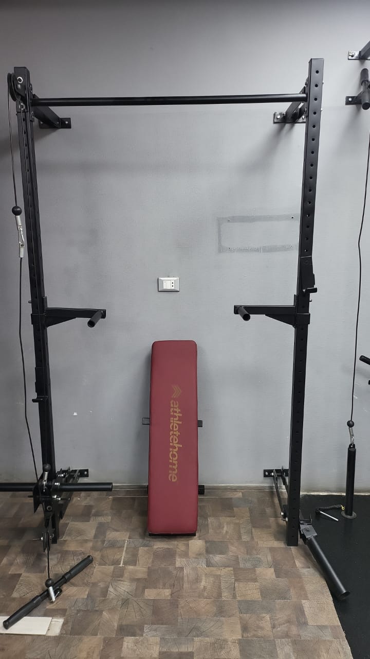 Multi-Function Home Gym Power Rack with Adjustable Bench – Perfect for Weightlifting and Strength Training