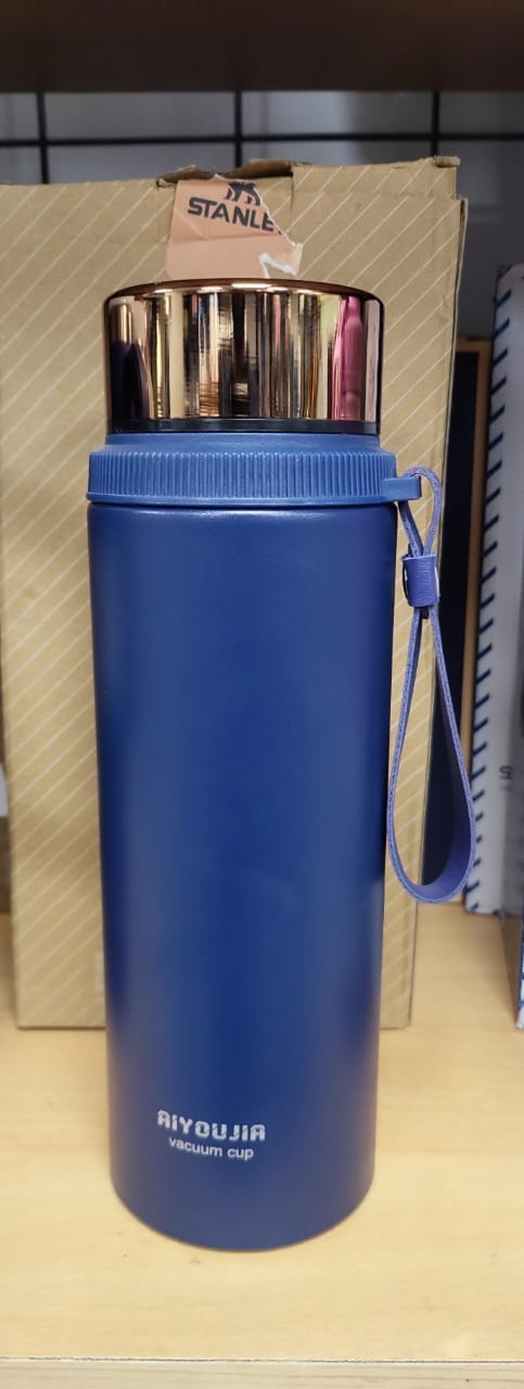 Vacuum Insulated Stainless Steel Tumbler Bottle with Strap – Double Wall Thermal Sports Cup Keeps Drinks Hot & Cold for Gym, Fitness, Office & Travel