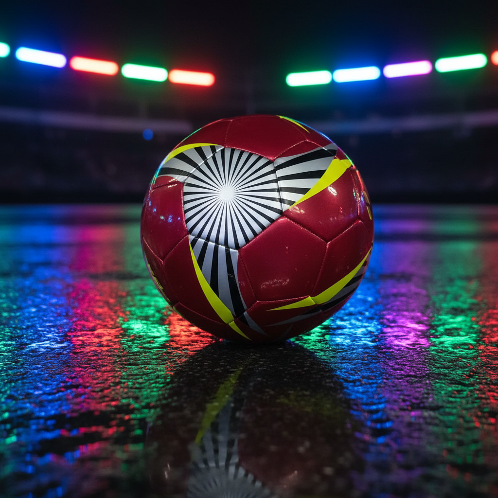 Pro Metallic Red & Black Soccer Ball for Match Play, Training & Skill Improvement
