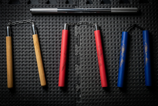 4- Levels Martial Arts Nunchaku Training Sticks – Chain-Connected Kung Fu Nunchucks for Coordination, Grip Control & Martial Arts Practice