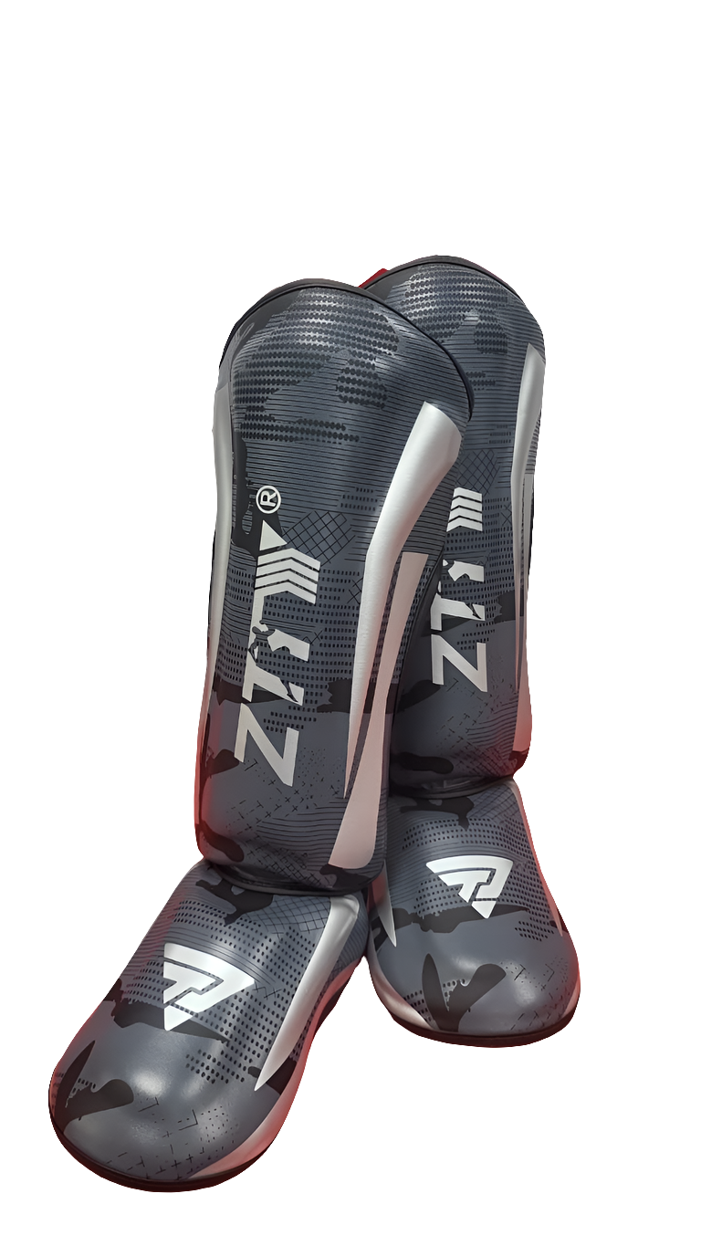 ZTTY "Warrior" Camo Shin & Instep Guards | Pro-Grade Protective Sparring Gear for Martial Arts, Kickboxing, Taekwondo & MMA | Lightweight Shock-Absorbing Protection for Athletes in Egypt
