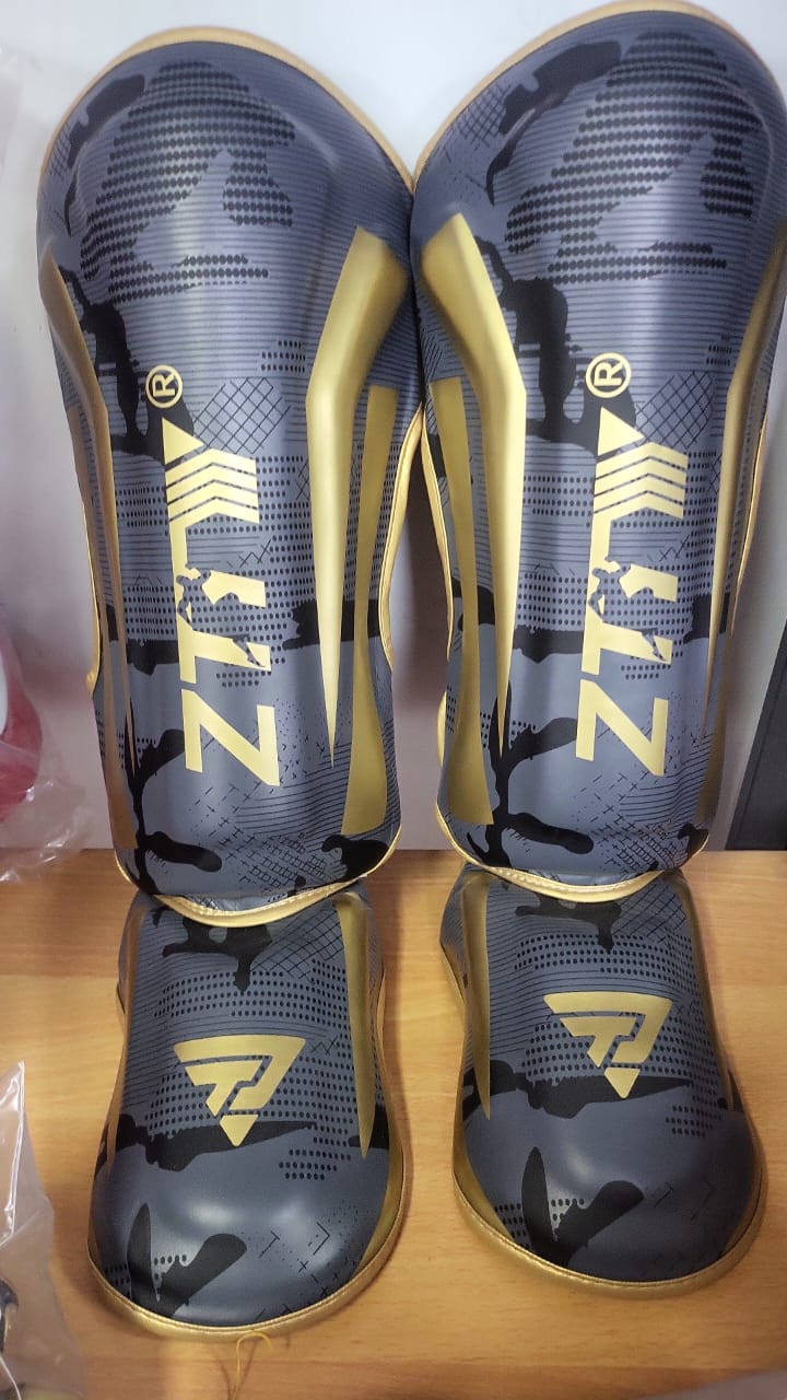 ZTTY "Warrior" Camo Shin & Instep Guards | Pro-Grade Protective Sparring Gear for Martial Arts, Kickboxing, Taekwondo & MMA | Lightweight Shock-Absorbing Protection for Athletes in Egypt