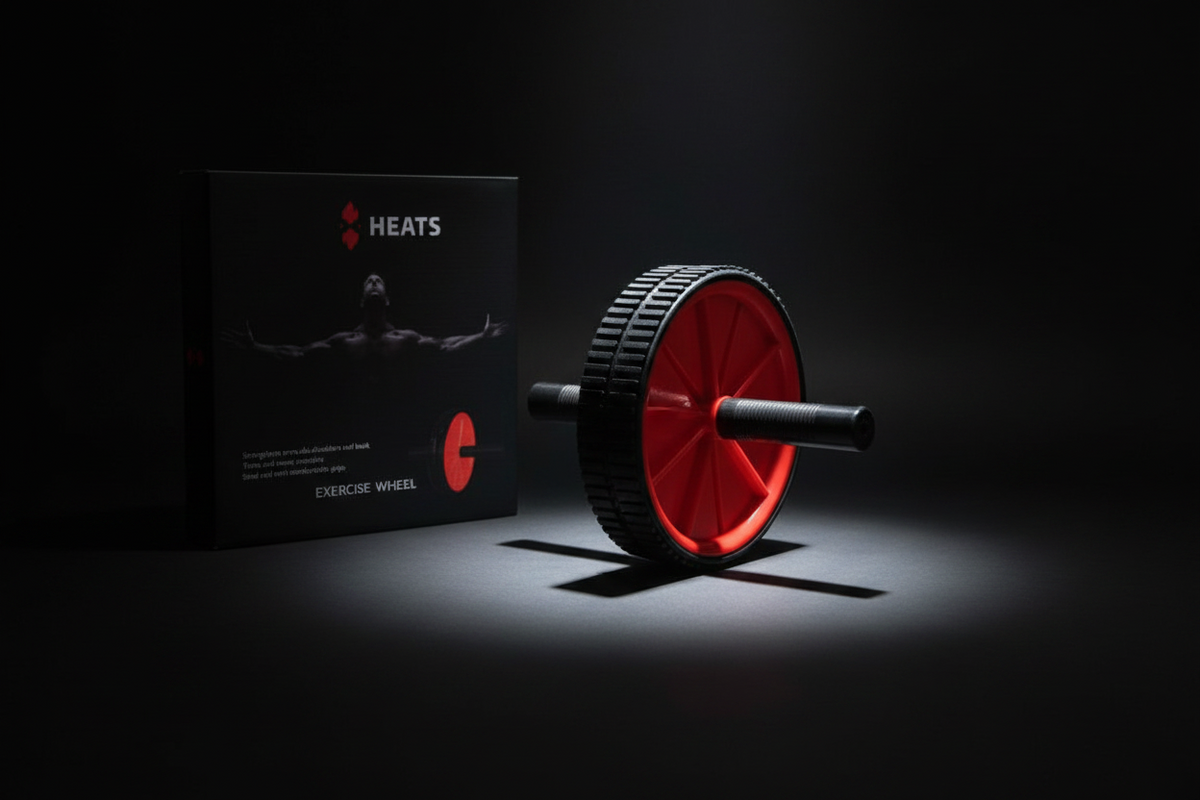 عجلة البطن الاحترافية HEATS - عجلة تمرين فائقة العرض لتحقيق أقصى استقرار للجذع - أداة تمارين البطن للجيم المنزلي ونحت عضلات  3414