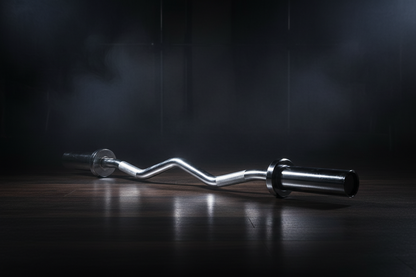 Athlete Home Olympic EZ Curl Bar: Professional Super Curl Bar with Rotating Sleeves for Bicep & Tricep Mass, Chrome Finish for Pro Home Gyms in Egypt