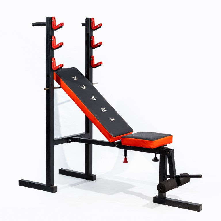 Adjustable Bench With Rack and Leg Extension