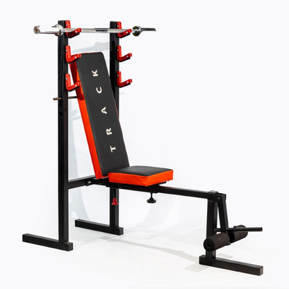 Adjustable Bench With Rack and Leg Extension