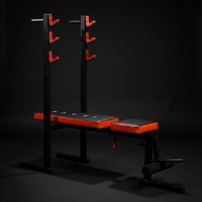 Track Olympian Multi-Press Bench with Integrated Squat Rack & Pull-Up Bar | All-in-One Home Gym Station for Full-Body Strength Training in Egypt