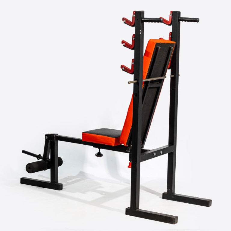 Adjustable Bench With Rack and Leg Extension