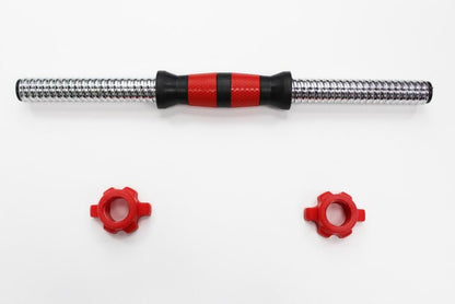 Light Weight Hand Bar Soft Grip | Threaded Chrome Dumbbell Bar with Ergonomic Non-Slip Grip – Standard Size Steel Weightlifting Barbell Rod with Star Lock Collars for Home Gym Strength Training and Muscle Building at "Athlete Home"