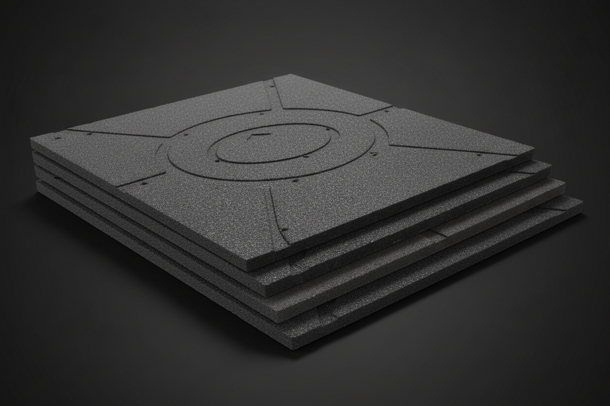 Fortress Heavy-Duty Gym Flooring | Tiles for Home Gyms, HIIT & Weightlifting | Shock-Absorbent Workout Floor Mats 4 Pieces