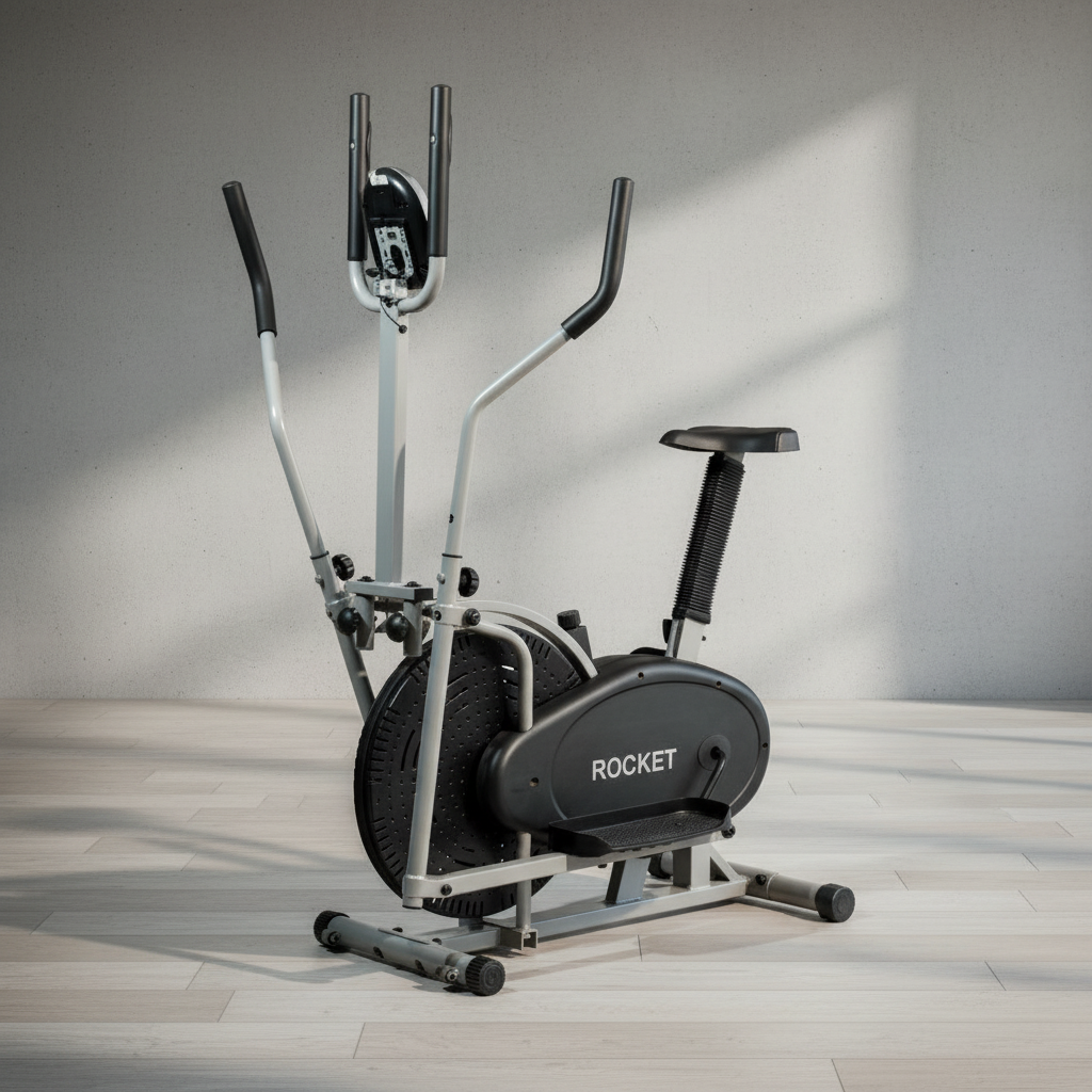 Rocket Multi-Functional Magnetic Orbitrek Elliptical Cross Trainer for Home Gym | 2-in-1 Stationary Exercise Bike & Smooth Cardio Running Machine | Durable Full-Body Sculpting Fitness Equipment by Athlete Home Athlete Home Elliptical orb track With Seat