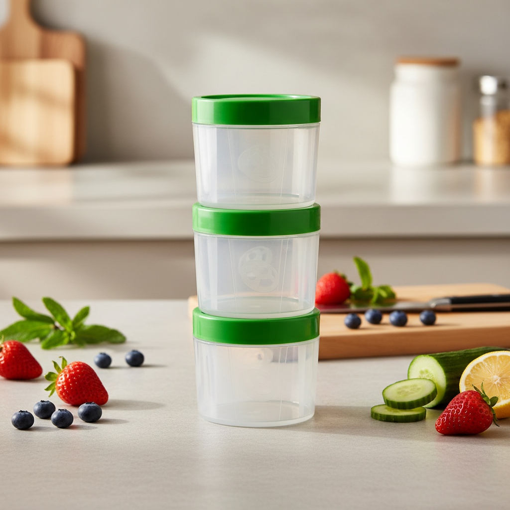 مجموعة علب تخزين المكملات والوجبات الخفيفة القابلة للتكديس FuelStack Pro من Athlete Home | 3 قطع مانعة للتسرب لمسحوق البروتين والحبوب والسفر | اكسسوار شيكر الجيم خالي من BPA 3 قطع 